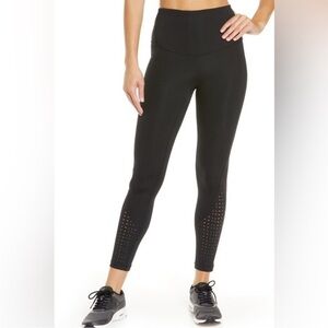 Zella Black Nova High Waist Perforated Side Leg Ankle Athletic Leggings